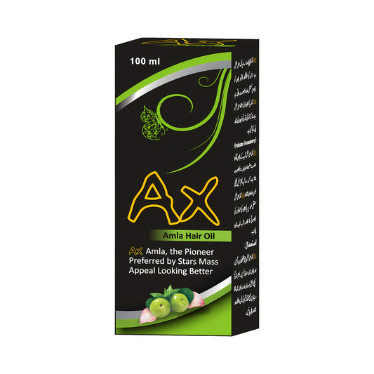 AX Amla Hair Oil packaging on a white background