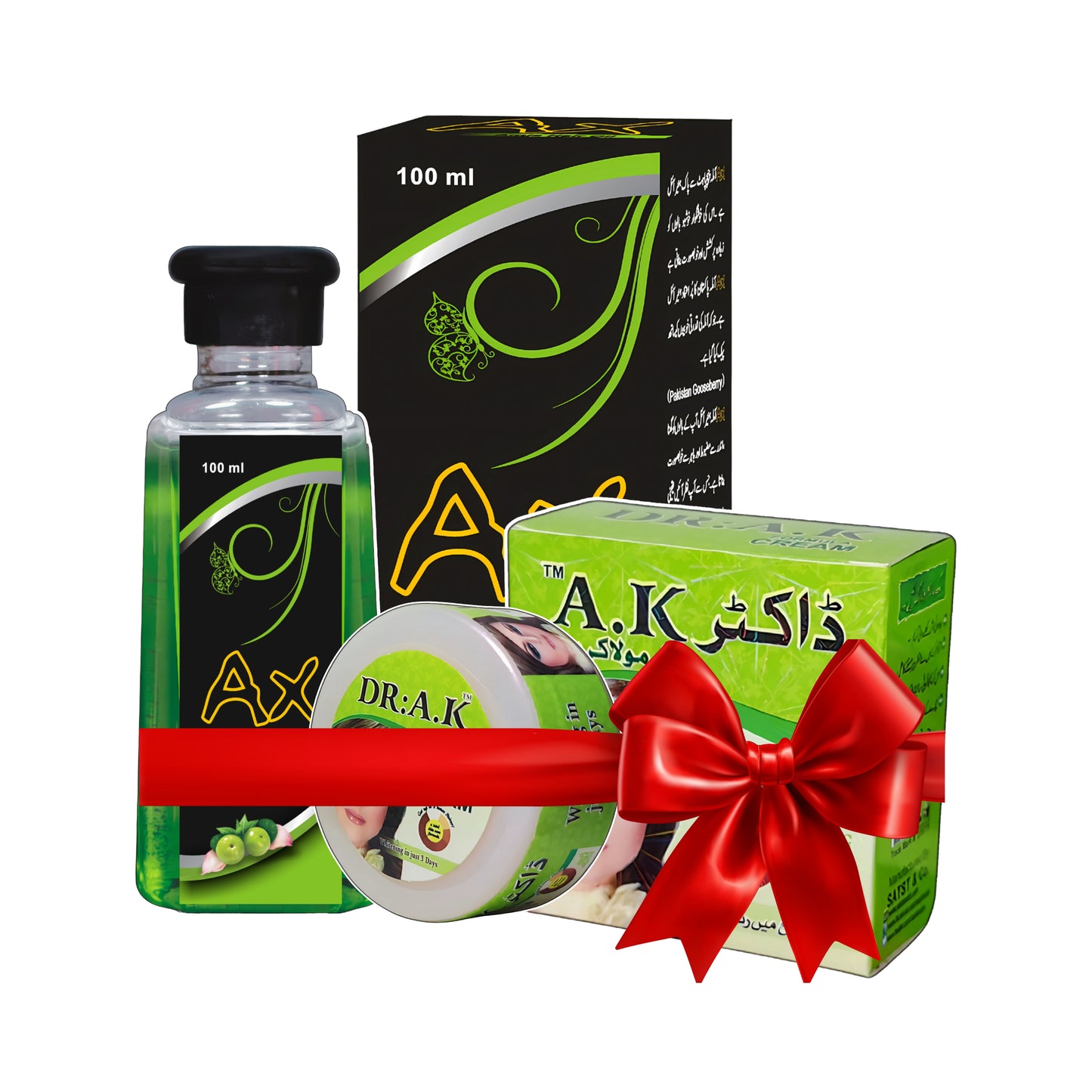 Dr AK Formula Cream and AX Amla Hair Oil Bundle – Skin Brightening Cream with Herbal Anti Hair Fall Amla Hair Oil