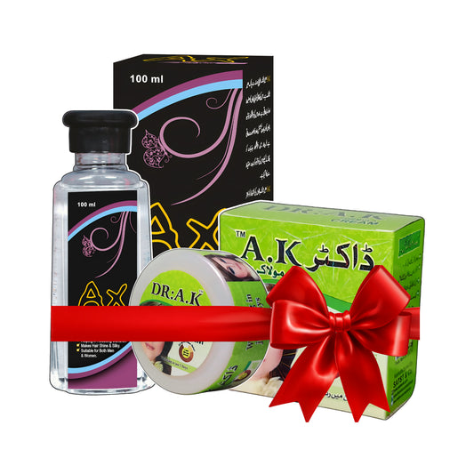 Dr AK Formula Cream and AX Hair Tonic Bundle – Skin Brightening Anti Acne Cream with Herbal Hair Growth Anti Hair Fall Tonic